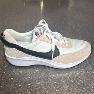 Nike Cream and Black Sneakers with Suede Accents